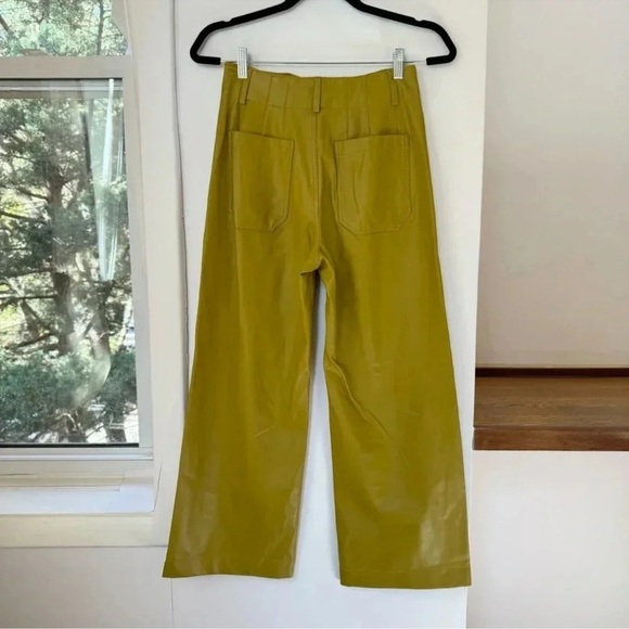 New Anthropologie The Colette Cropped Wide Leg Pants Maeve Faux Leather 30 - Picture 6 of 12